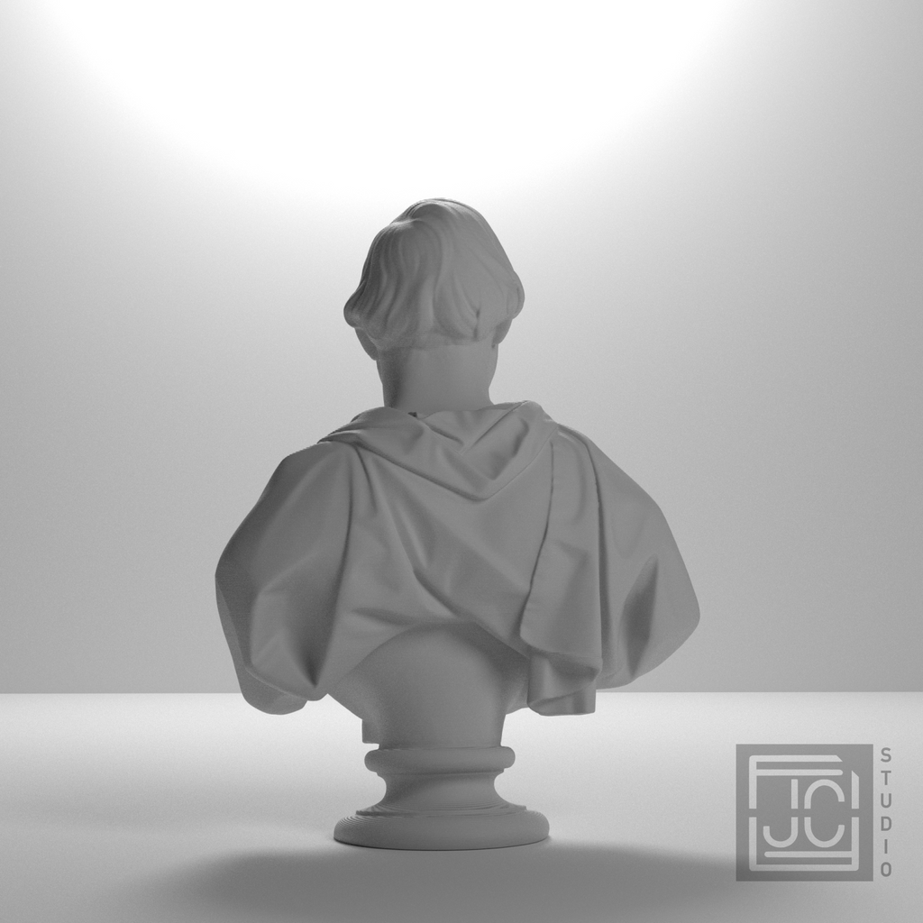 William Cabell Rives Bust after Paul Gayrard, studio 180 degree view