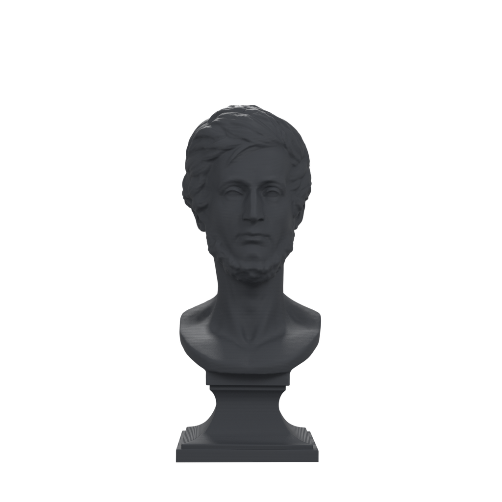 Adam Mickiewicz Bust after David d'Angers, Charcoal Black finish
