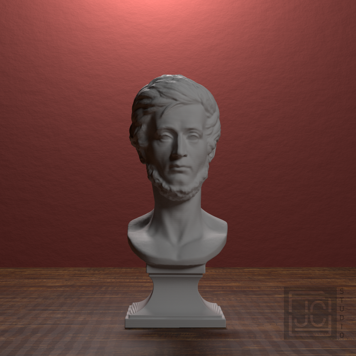 Adam Mickiewicz Bust after David d'Angers, library 0 degree view