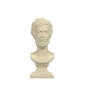Adam Mickiewicz Bust after David d'Angers, Ivory White finish