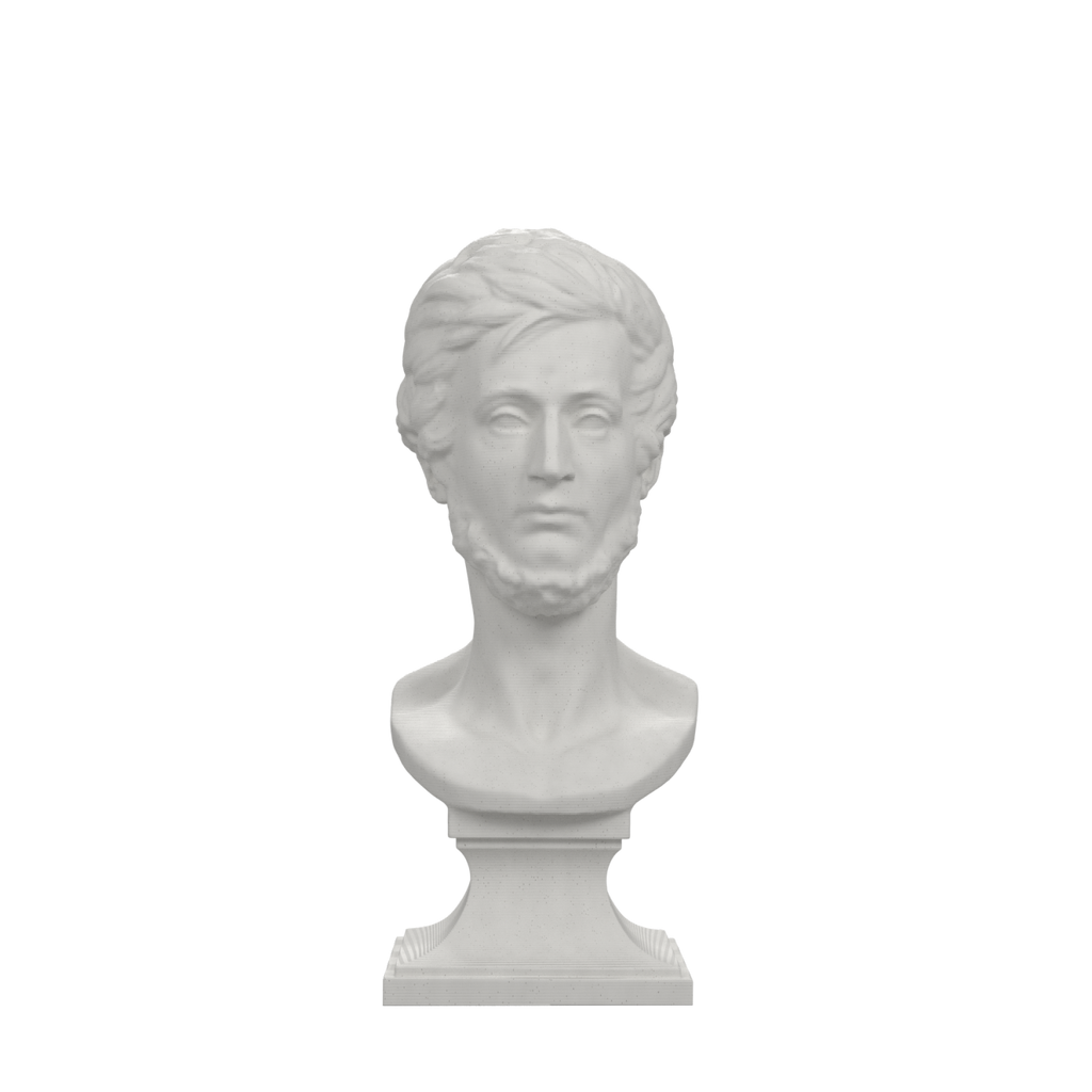 Adam Mickiewicz Bust after David d'Angers, Marble Stone finish
