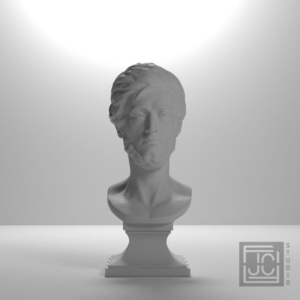 Adam Mickiewicz Bust after David d'Angers, studio 0 degree view