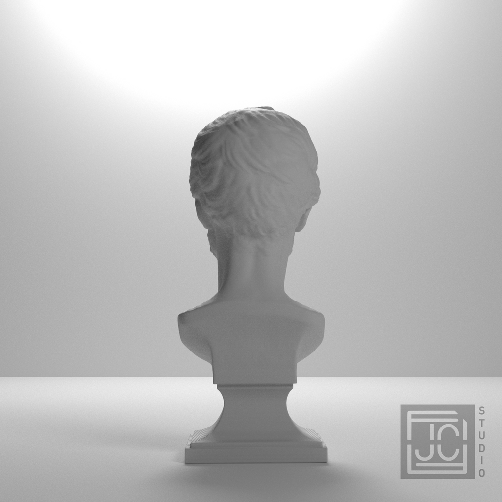 Adam Mickiewicz Bust after David d'Angers, studio 180 degree view