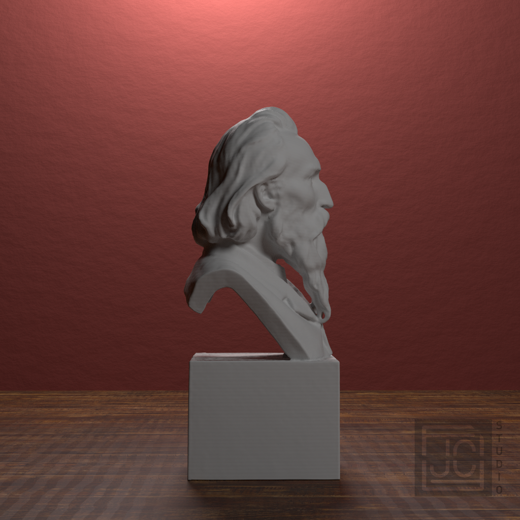 Jan Matejko Bust after Jan Tombiński, library 90 degree view