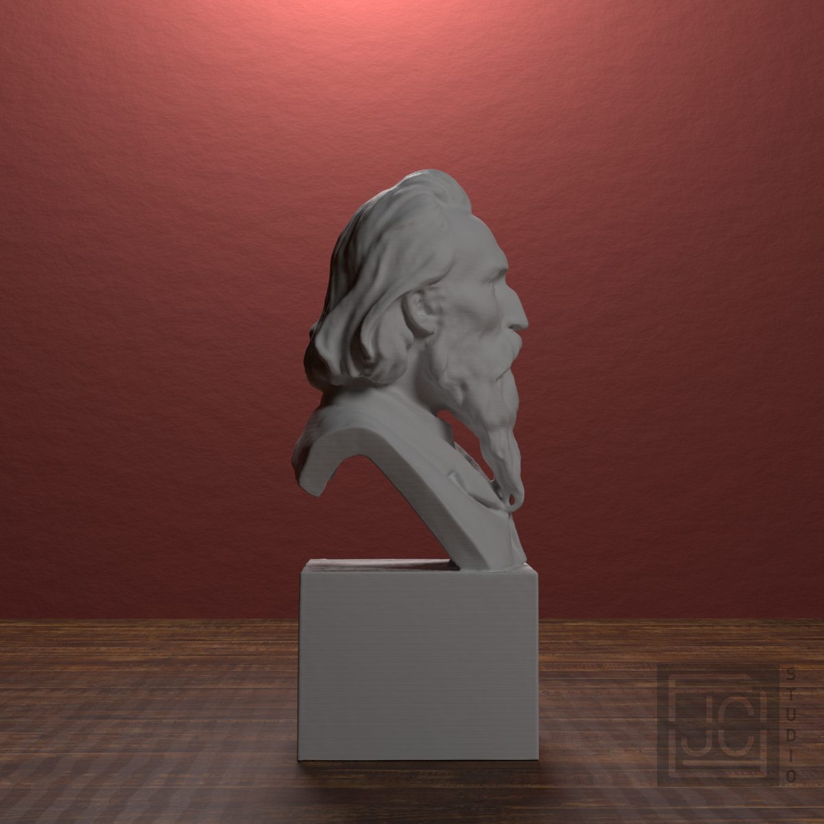 Jan Matejko Bust after Jan Tombiński, library 90 degree view