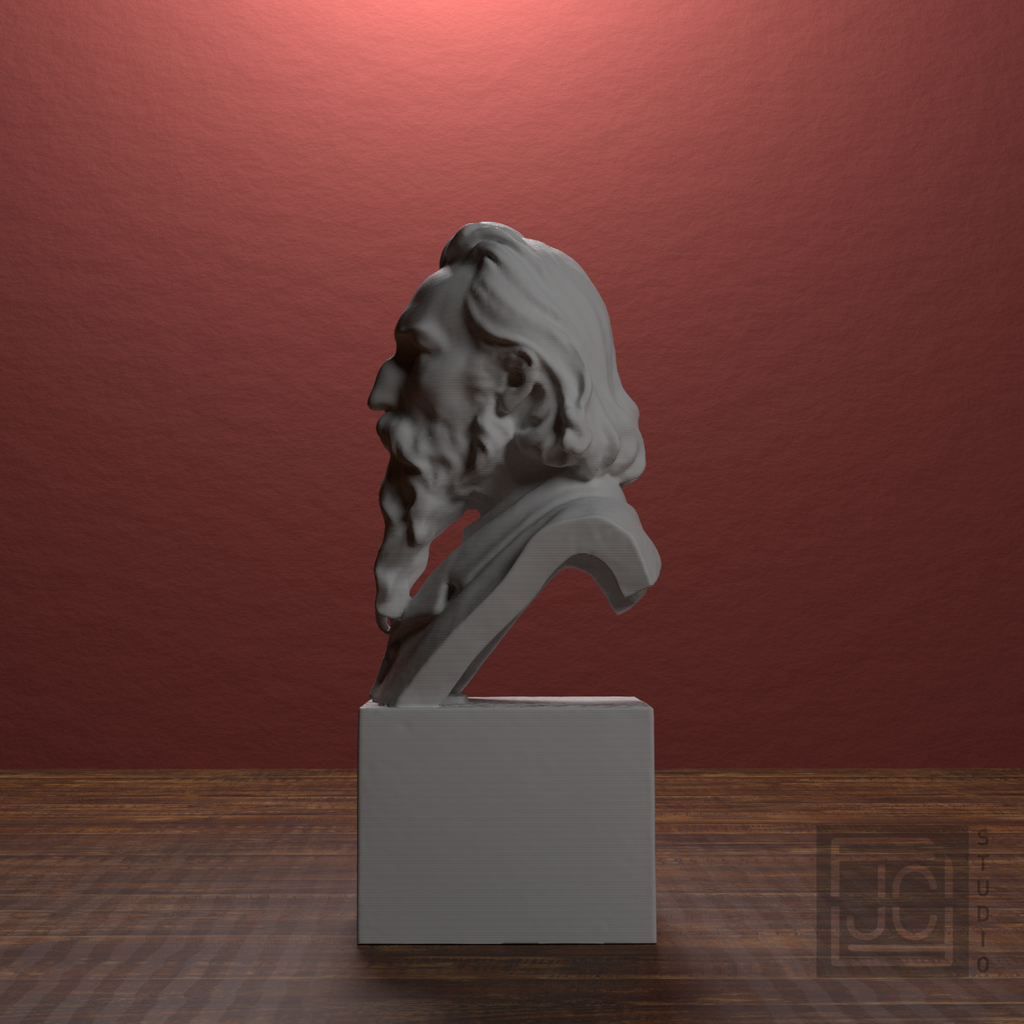 Jan Matejko Bust after Jan Tombiński, library 270 degree view