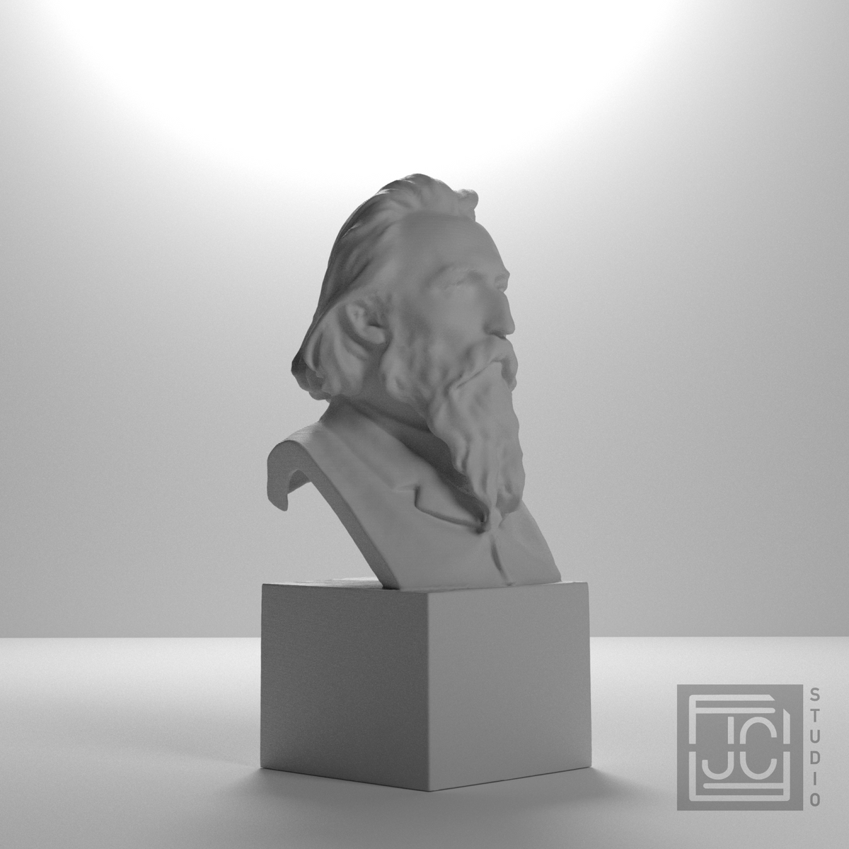Jan Matejko Bust after Jan Tombiński, studio 45 degree view