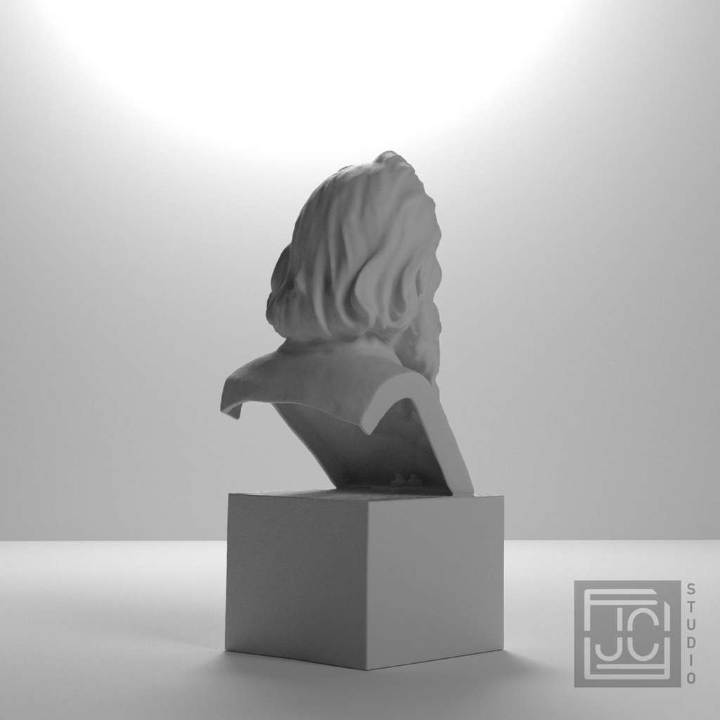 Jan Matejko Bust after Jan Tombiński, studio 135 degree view