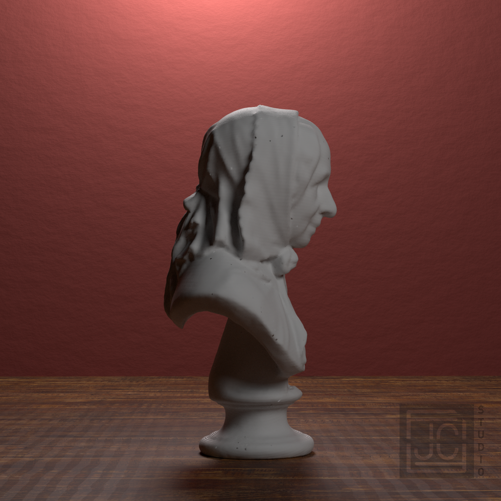 Fredrika Bremer Bust after Carl Gustaf Qvarnström, library 90 degree view