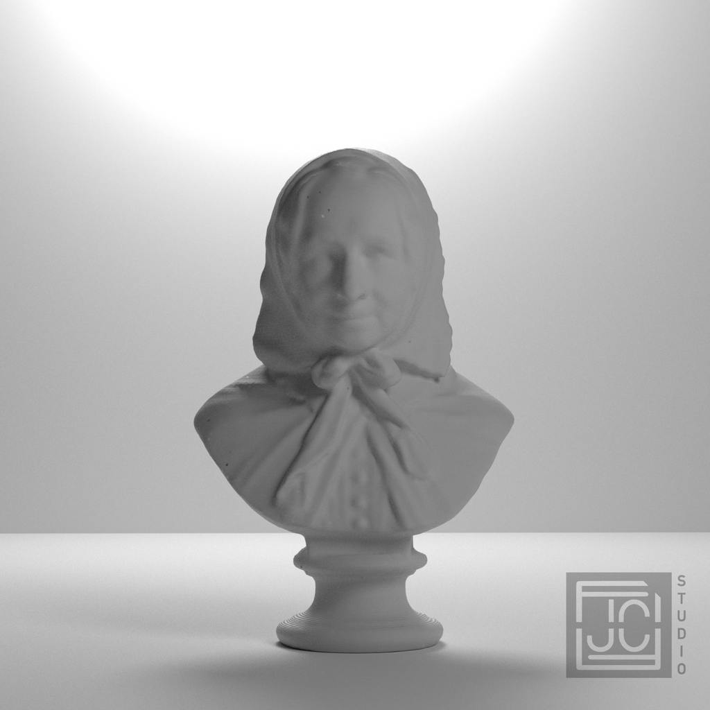 Fredrika Bremer Bust after Carl Gustaf Qvarnström, studio 0 degree view