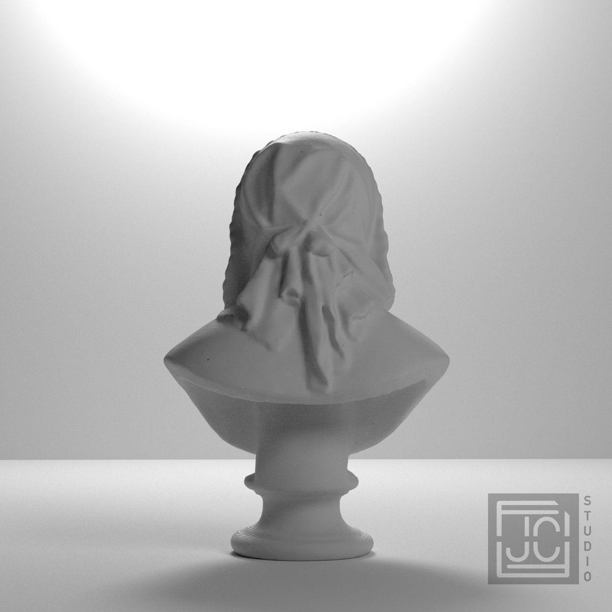 Fredrika Bremer Bust after Carl Gustaf Qvarnström, studio 180 degree view