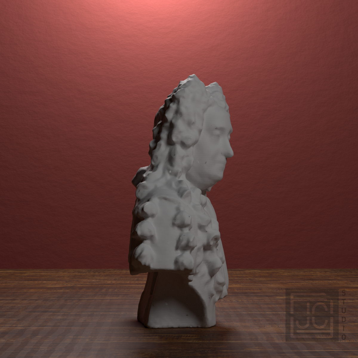 Sir Hans Sloane Bust after John Michael Rysbrack, library 90 degree view