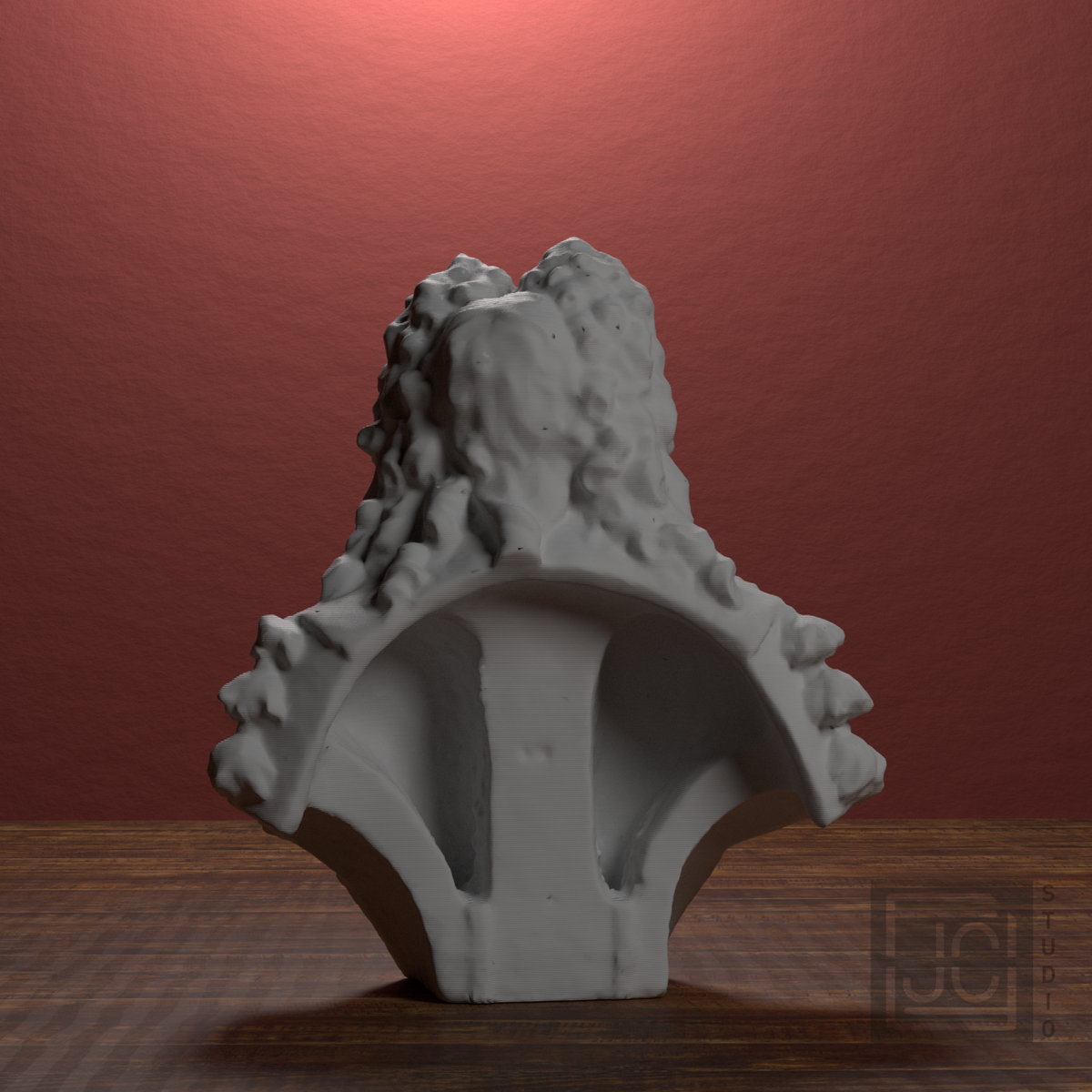 Sir Hans Sloane Bust after John Michael Rysbrack, library 180 degree view