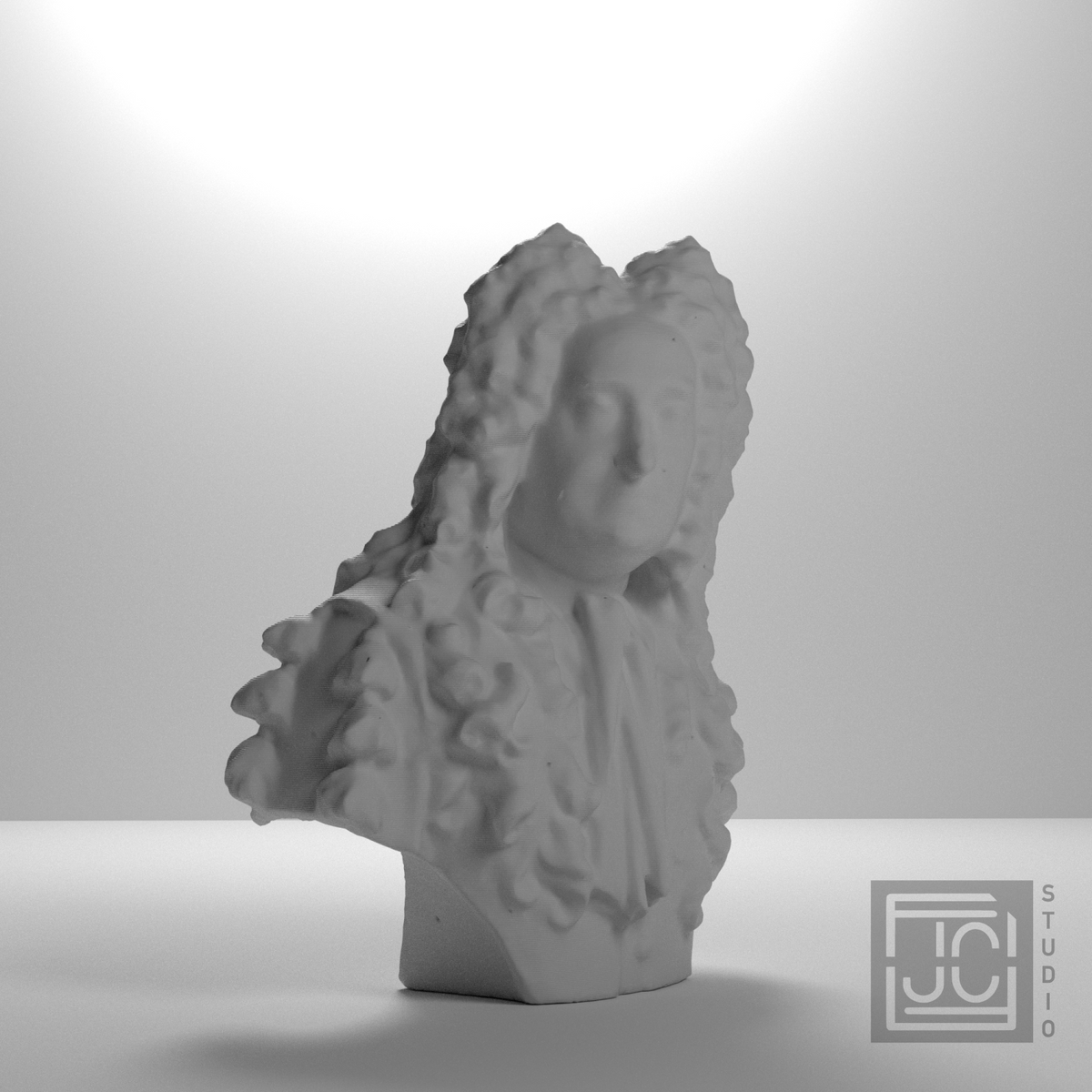 Sir Hans Sloane Bust after John Michael Rysbrack, studio 45 degree view