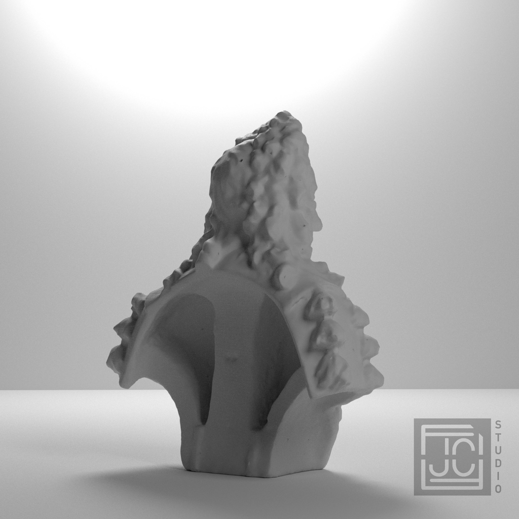 Sir Hans Sloane Bust after John Michael Rysbrack, studio 135 degree view