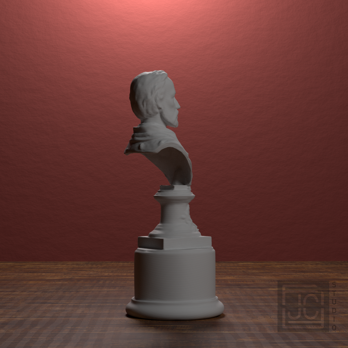 Jozef Szujski Bust, library 90 degree view