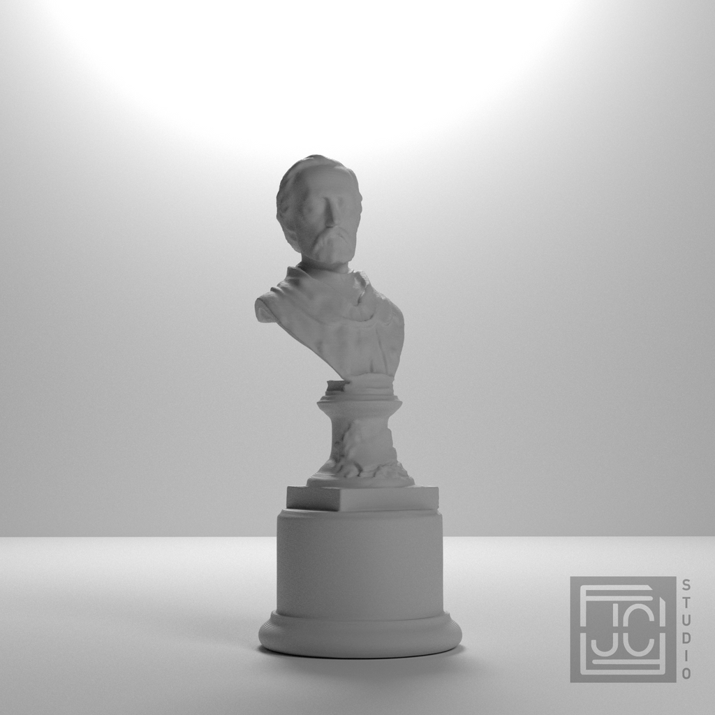 Jozef Szujski Bust, studio 0 degree view