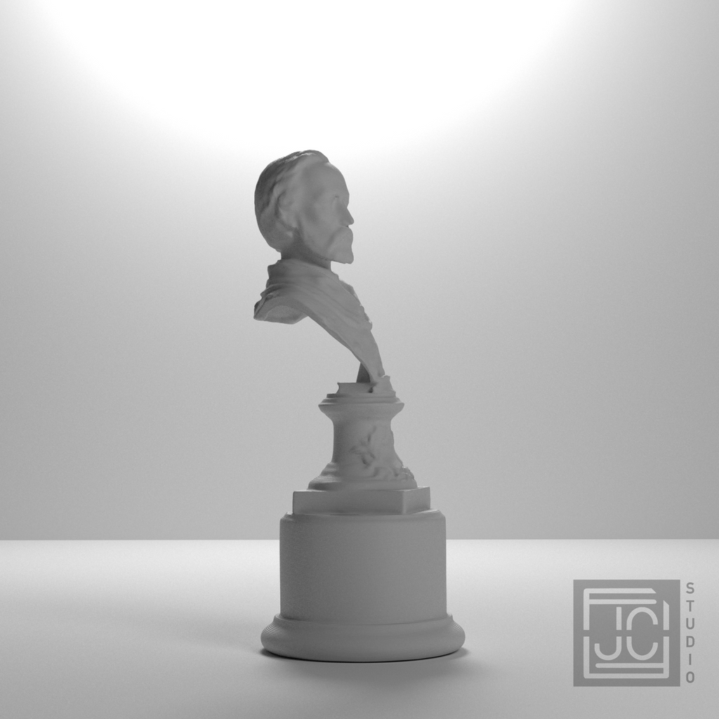 Jozef Szujski Bust, studio 45 degree view