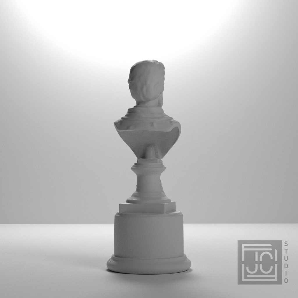 Jozef Szujski Bust, studio 135 degree view