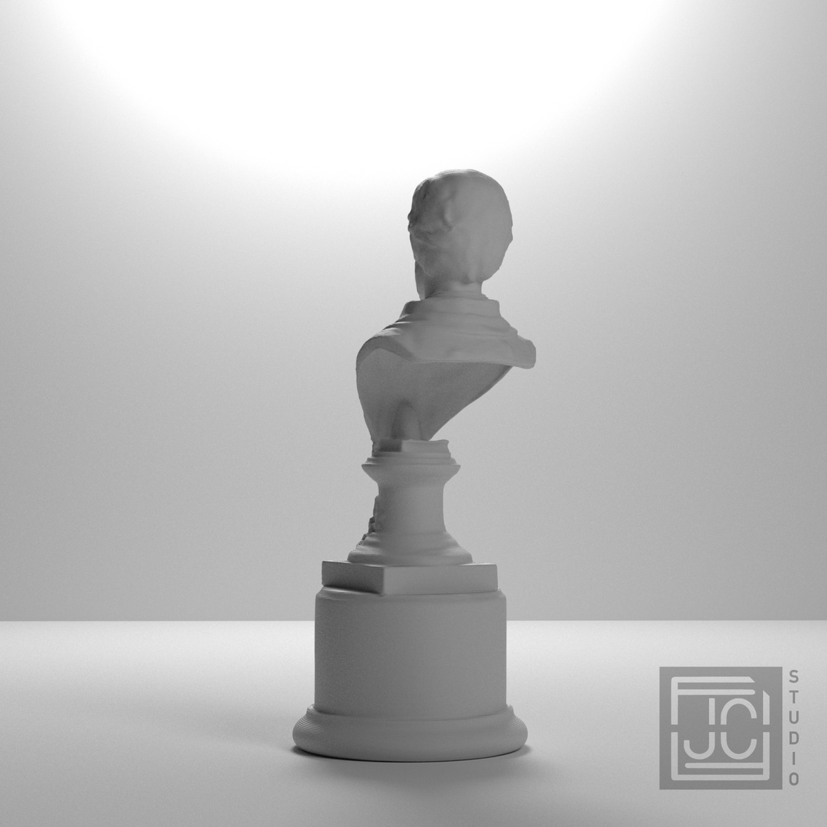 Jozef Szujski Bust, studio 180 degree view