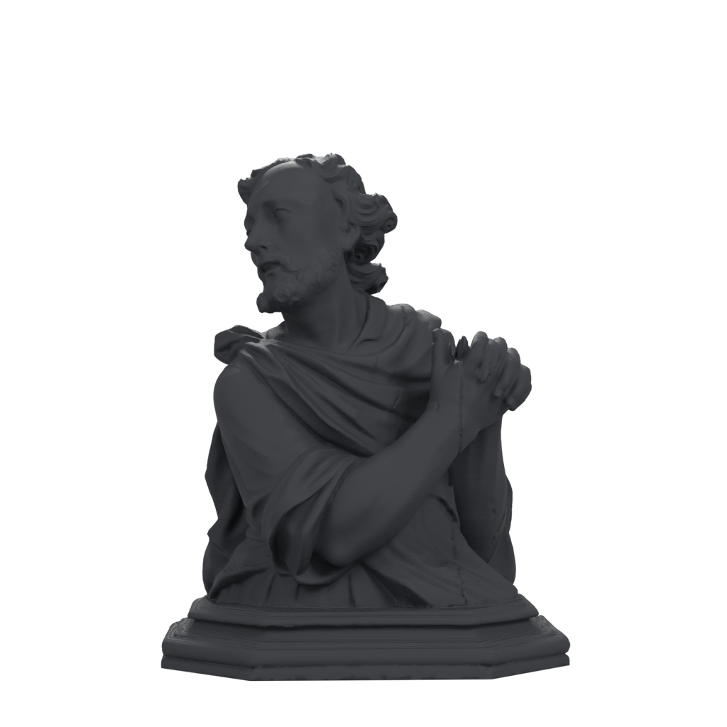 Baroque Bearded Saint Bust after Museu de Manresa, Charcoal Black finish