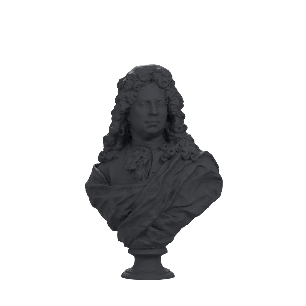 Antoine Coysevox Self Portrait Bust, Charcoal Black finish