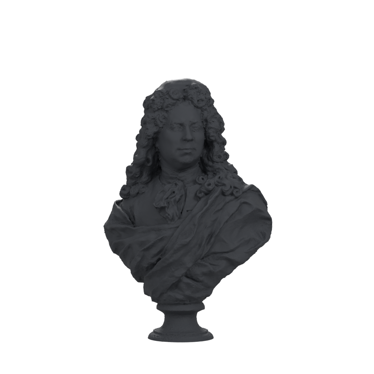 Antoine Coysevox Self Portrait Bust, Charcoal Black finish
