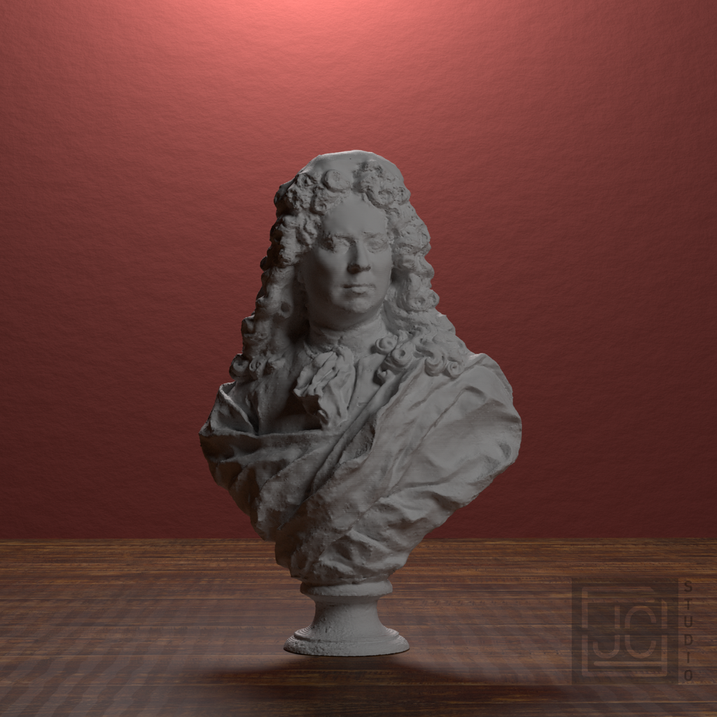 Antoine Coysevox Self Portrait Bust, library 0 degree view