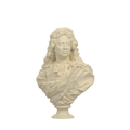 Antoine Coysevox Self Portrait Bust, Ivory White finish