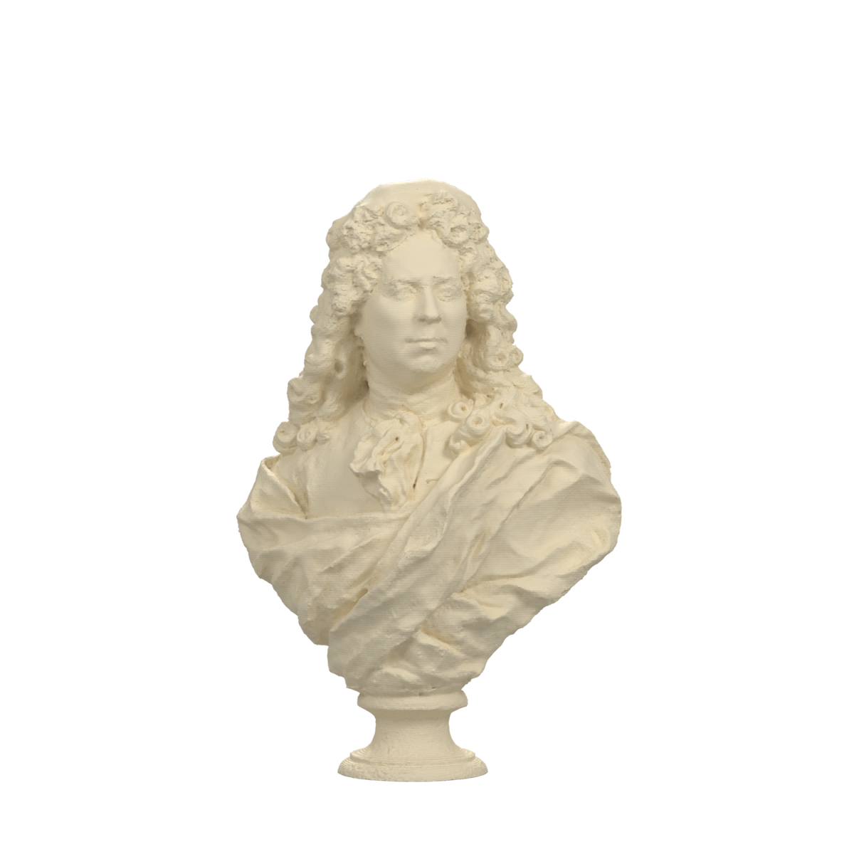 Antoine Coysevox Self Portrait Bust, Ivory White finish