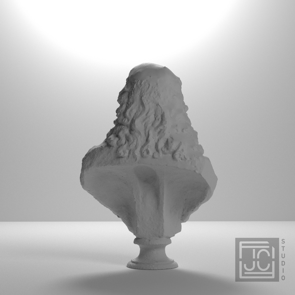 Antoine Coysevox Self Portrait Bust, studio 180 degree view