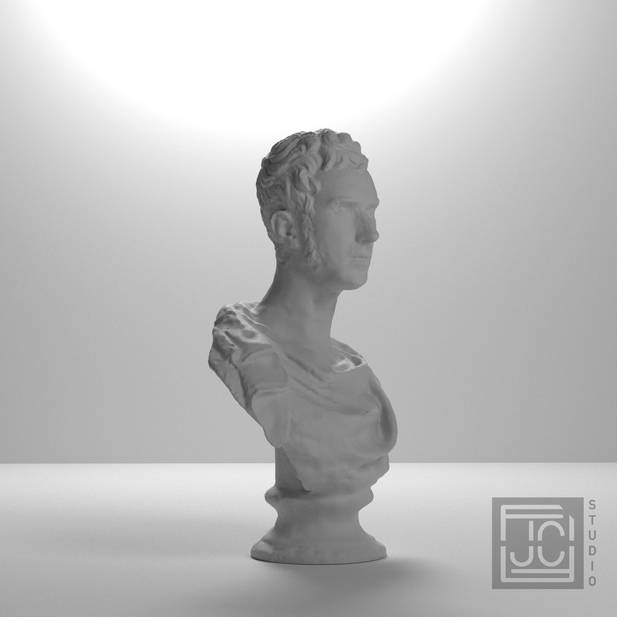 John Wood of Port Glasgow Bust, studio 45 degree view