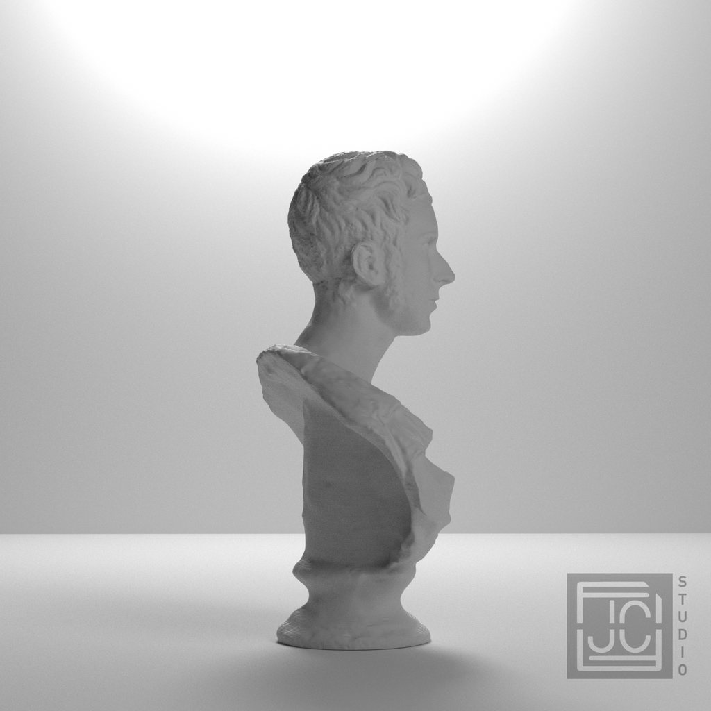 John Wood of Port Glasgow Bust, studio 90 degree view