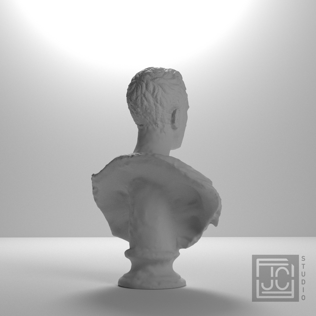 John Wood of Port Glasgow Bust, studio 135 degree view