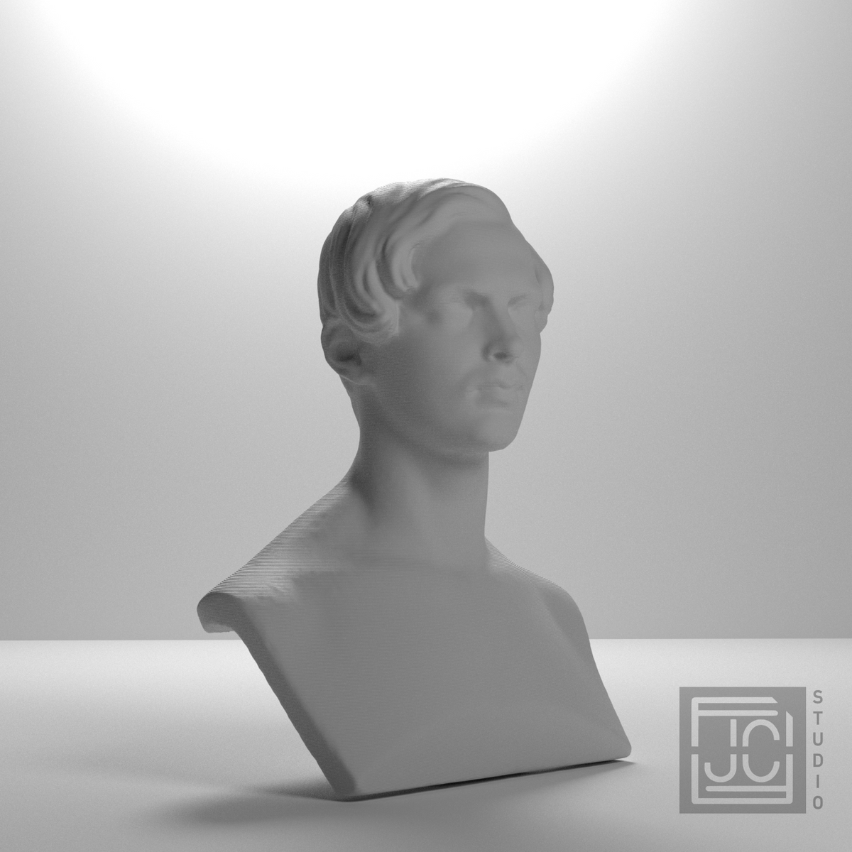 Count Kazimierz Potulicki Bust, studio 45 degree view