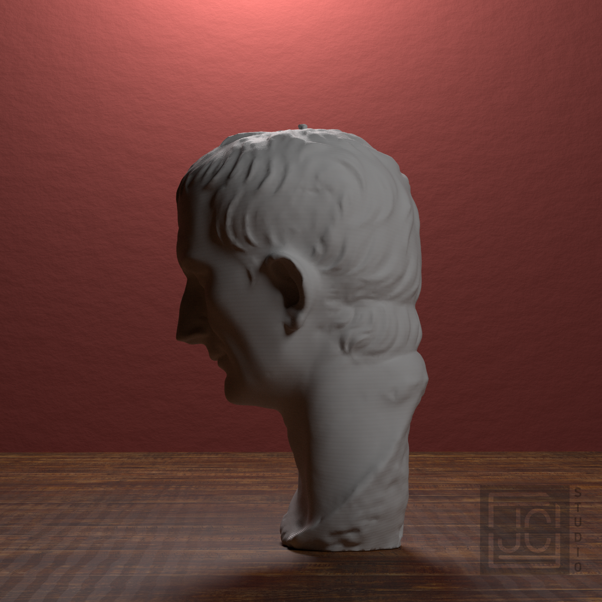 Vespasian Portrait Head after the Cleveland Museum of Art, library 270 degree view