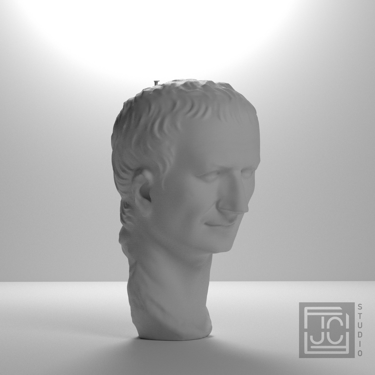 Vespasian Portrait Head after the Cleveland Museum of Art, studio 45 degree view