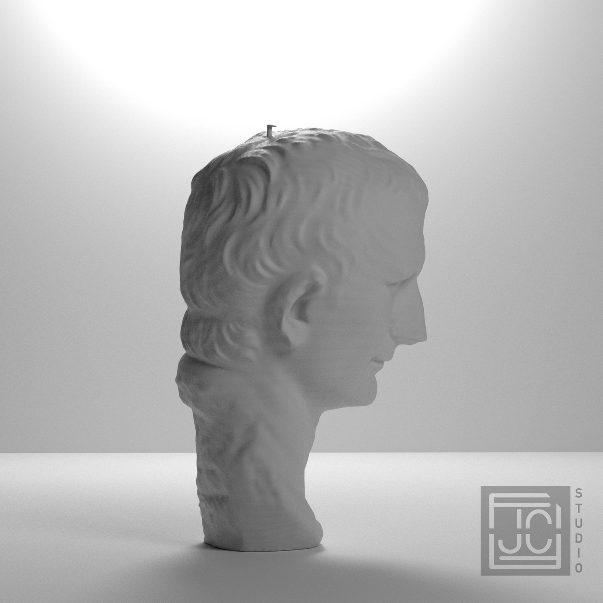 Vespasian Portrait Head after the Cleveland Museum of Art, studio 90 degree view