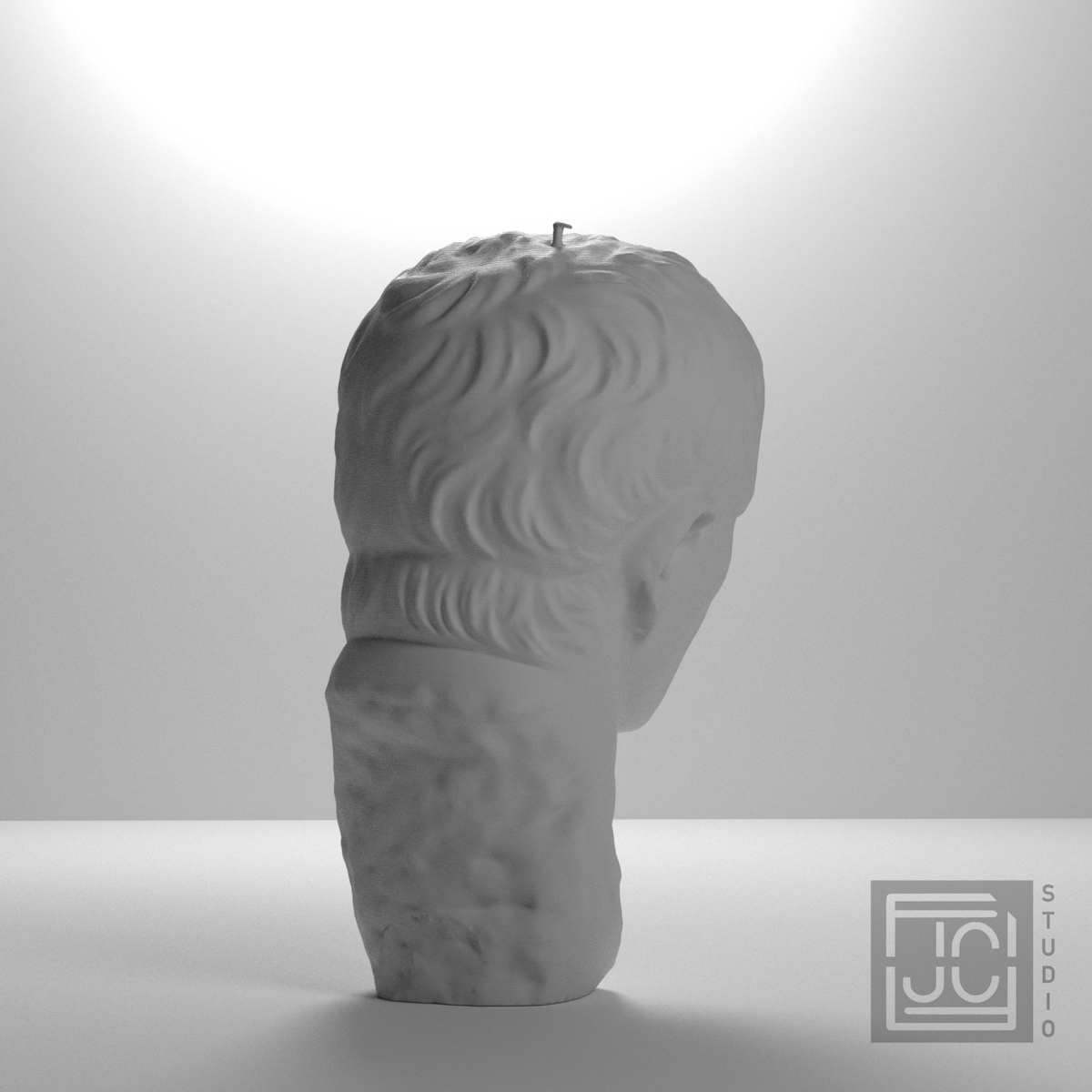 Vespasian Portrait Head after the Cleveland Museum of Art, studio 135 degree view