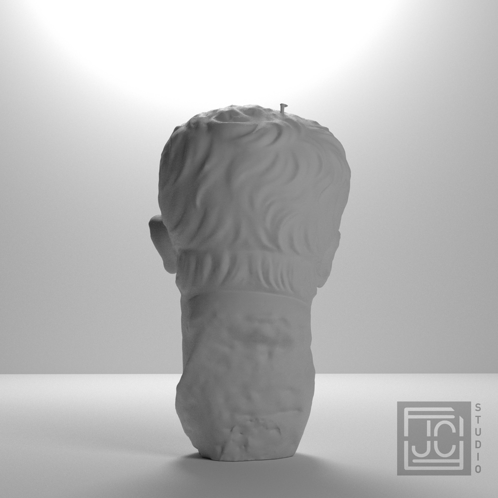 Vespasian Portrait Head after the Cleveland Museum of Art, studio 180 degree view
