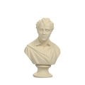 Lord Byron Bust | Romantic Poet Portrait Sculpture, Ivory White finish