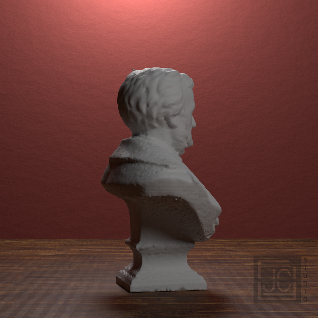 Richard Wagner Bust after R. P. Golde, library 90 degree view