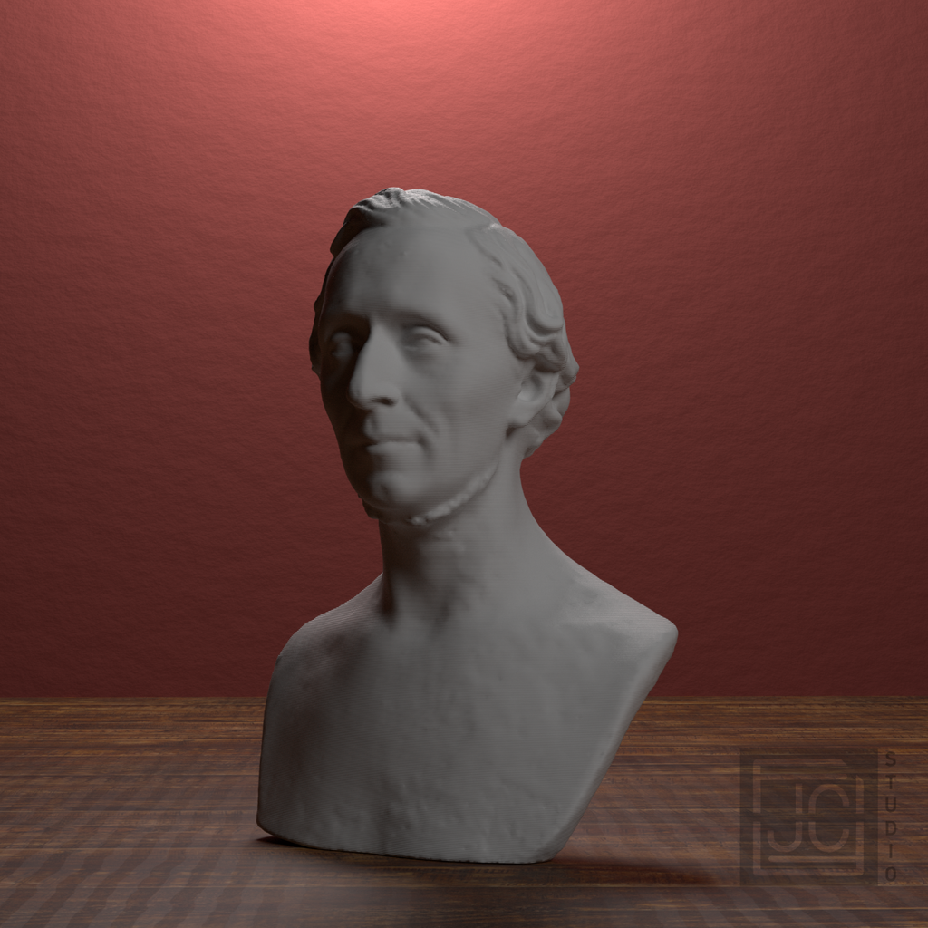 Hans Christian Andersen Bust after H. W. Bissen, library 0 degree view
