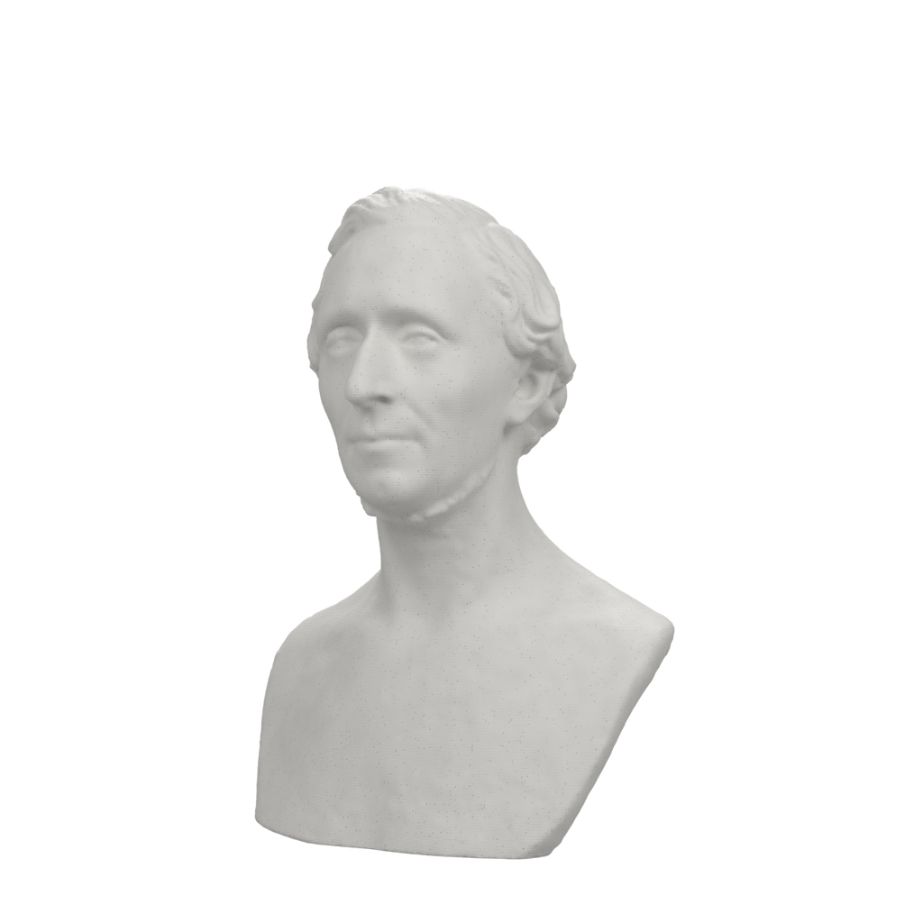 Hans Christian Andersen Bust after H. W. Bissen, Marble Stone finish