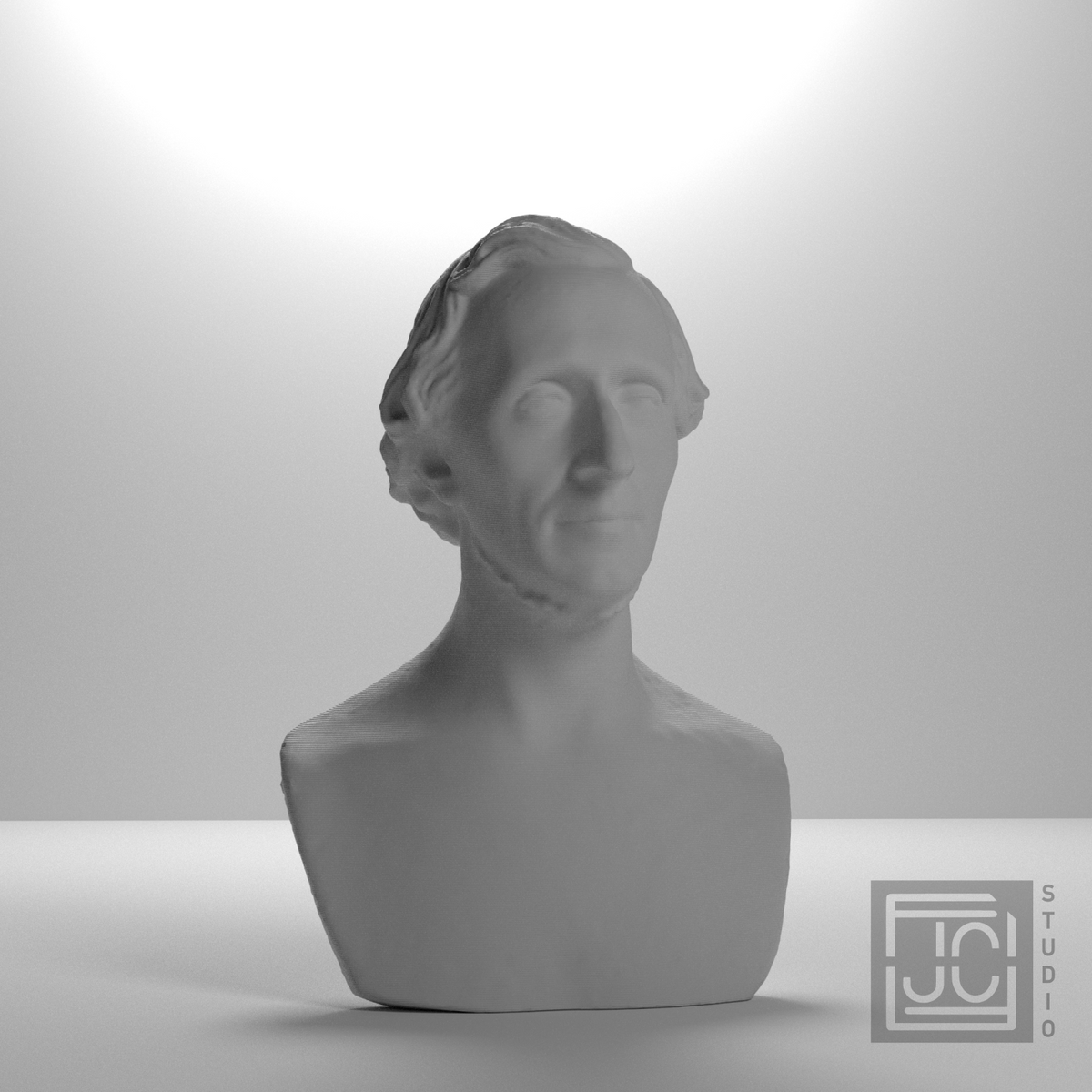 Hans Christian Andersen Bust after H. W. Bissen, studio 45 degree view