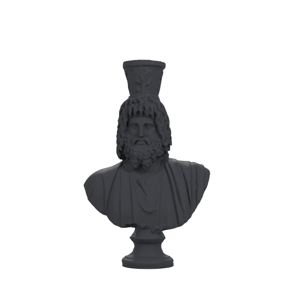 Serapis Bust after the Graeco-Roman Museum Alexandria, Charcoal Black finish