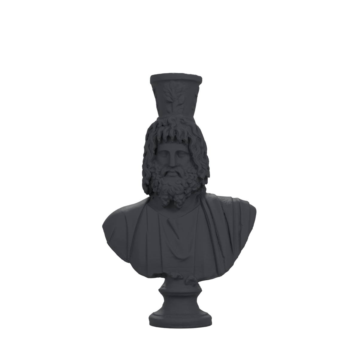 Serapis Bust after the Graeco-Roman Museum Alexandria, Charcoal Black finish