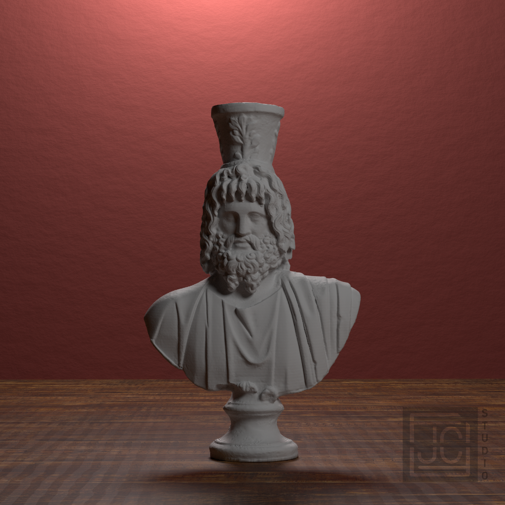 Serapis Bust after the Graeco-Roman Museum Alexandria, library 0 degree view