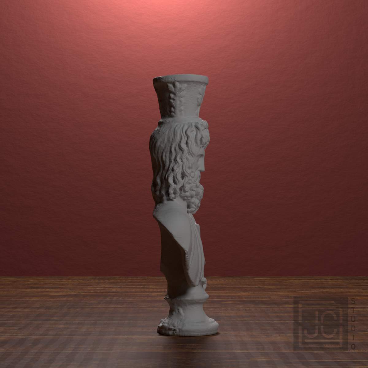 Serapis Bust after the Graeco-Roman Museum Alexandria, library 90 degree view