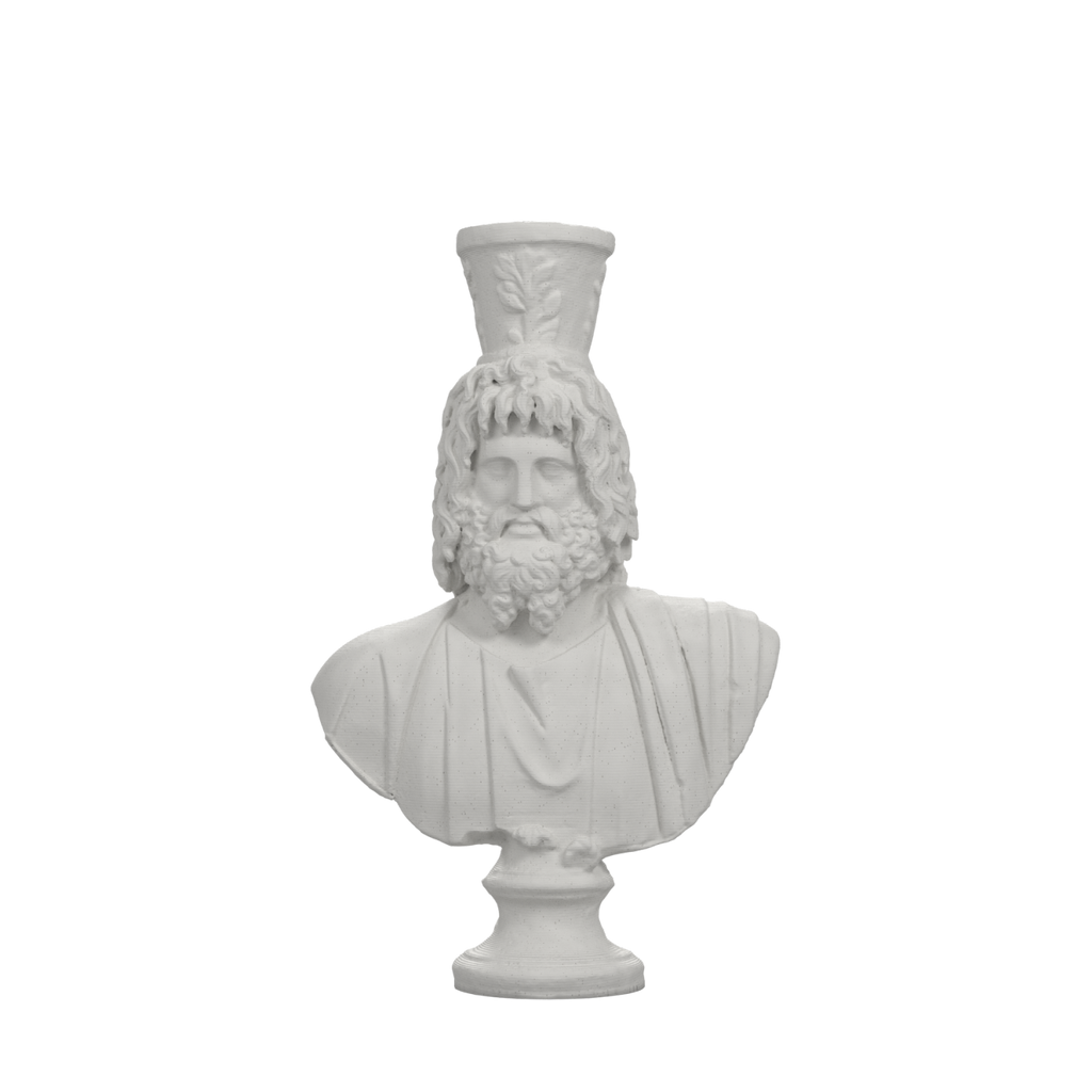 Serapis Bust after the Graeco-Roman Museum Alexandria, Marble Stone finish